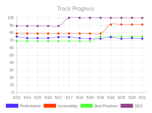 Track website audit progress